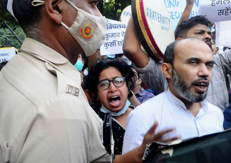 In New Delhi kwamen in oktober al mensen op straat om te protesteren tegen de discriminatie van moslims. Beeld Anadolu Agency via Getty Images