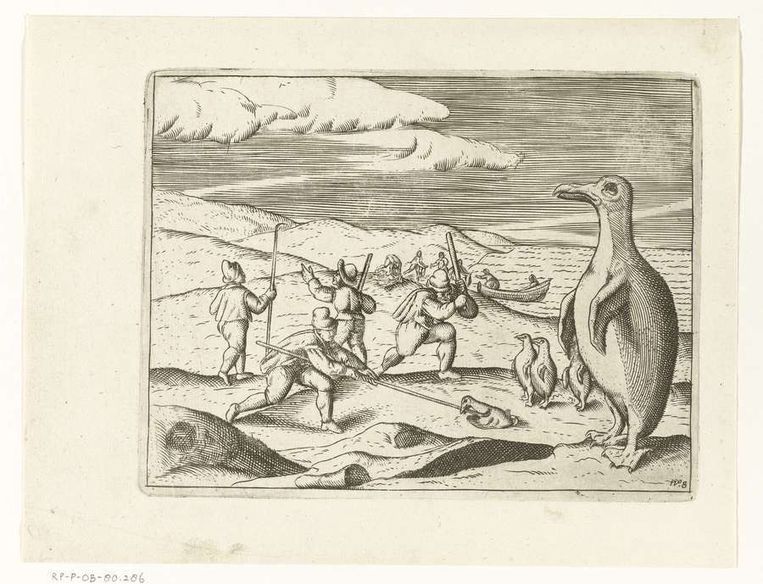 Ets van de ploeg van Sebald de Weert op pinguïnjacht, onbekende maker Beeld Rijksmuseum