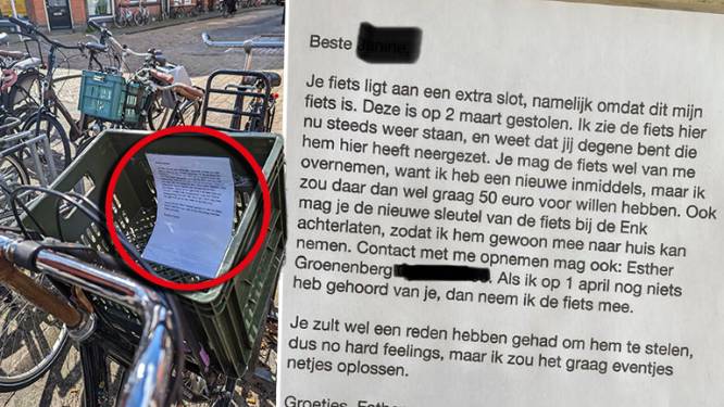 Esther spot haar gestolen fiets en bedenkt slimme actie: ‘Ik weet dat jij degene bent’
