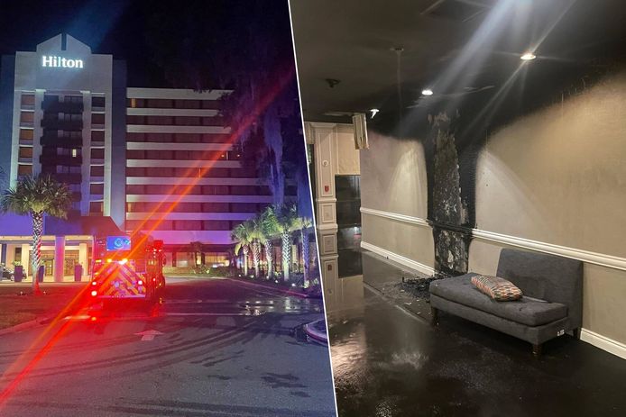 De schade aan het Hilton Ocola hotel wordt geschat op een paar honderdduizenden euro’s.