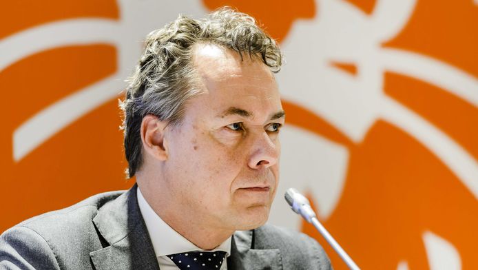 Ralph Hamers (ceo) tijdens de presentatie van de jaarcijfers van ING.