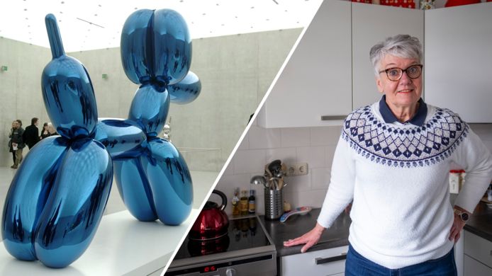 De bekende ballonhond van kunstenaar Jeff Koons ter waarde van 40.000 euro. Rechts: Het huis van Mieke Gorter is van energielabel E naar A+++ gegaan.
