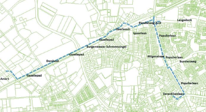 Traject in Veghel voor de aanleg van een extra transportleiding voor stroom.