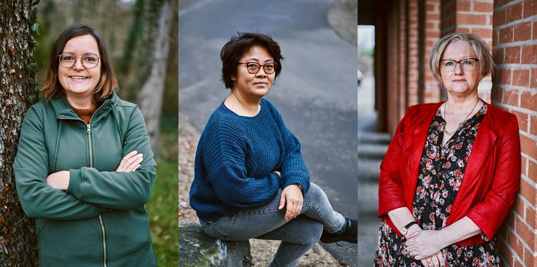 Barbara Creemers, Ann Li and Linda Janssens are lung covid patients: 'You have to keep realizing that it's not in your mind.'  Figurine Thomas Sweertvaegher