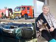 De Mercedes van Anna Zelewska (rechts) belandde op z'n zijkant in het water van de beek, langs de Hondekerkhofstraat in Meulebeke.  Omdat ze moest uitwijken voor een kat die de baan overstak is haar wagen rijp voor de schroothoop. Nu zoekt ze geld voor een nieuwe wagen.