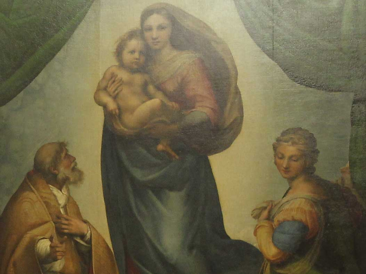 Fragment van de Sixtijnse Madonna van Rafaël
