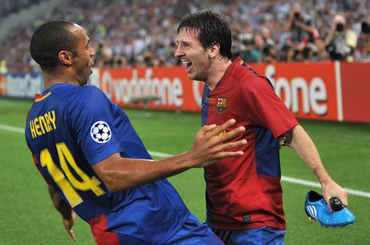 Messi en Henry speelden nog samen bij Barcelona. 