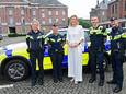 La nouvelle identité visuelle de la police présentée par la ministre Annelies Verlinden à Bruxelles, ce vendredi.