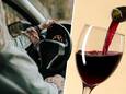 Vrouw drank drankrijder stuur auto automobilist automobiliste wijn rode rood glas glazen fles alcohol