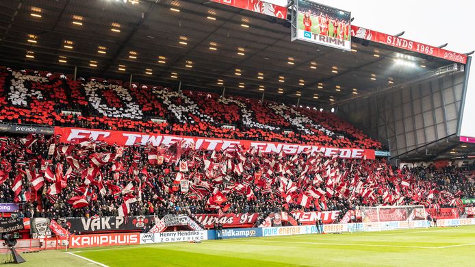 FC Twente-fans voor het duel met Feyenoord.