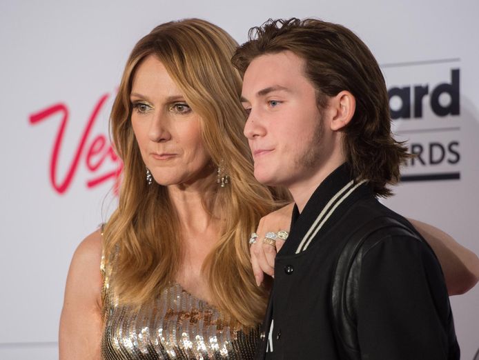 Céline Dion en haar zoon René-Charles Angélil in 2016.