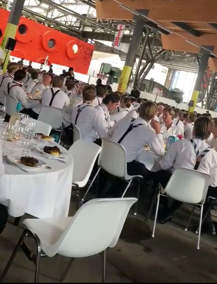 Still van een fragment van een van de gewraakte speeches, dat op filmpjeswebsite Dumpert verscheen.  Beeld Dumpert