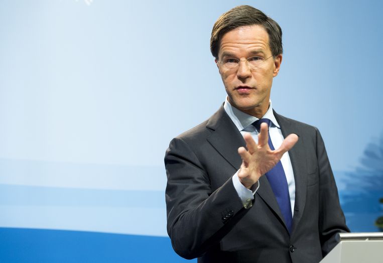 De Nederlandse premier Mark Rutte richt zijn pijlen op de achterban van Geert Wilders. Beeld ANP