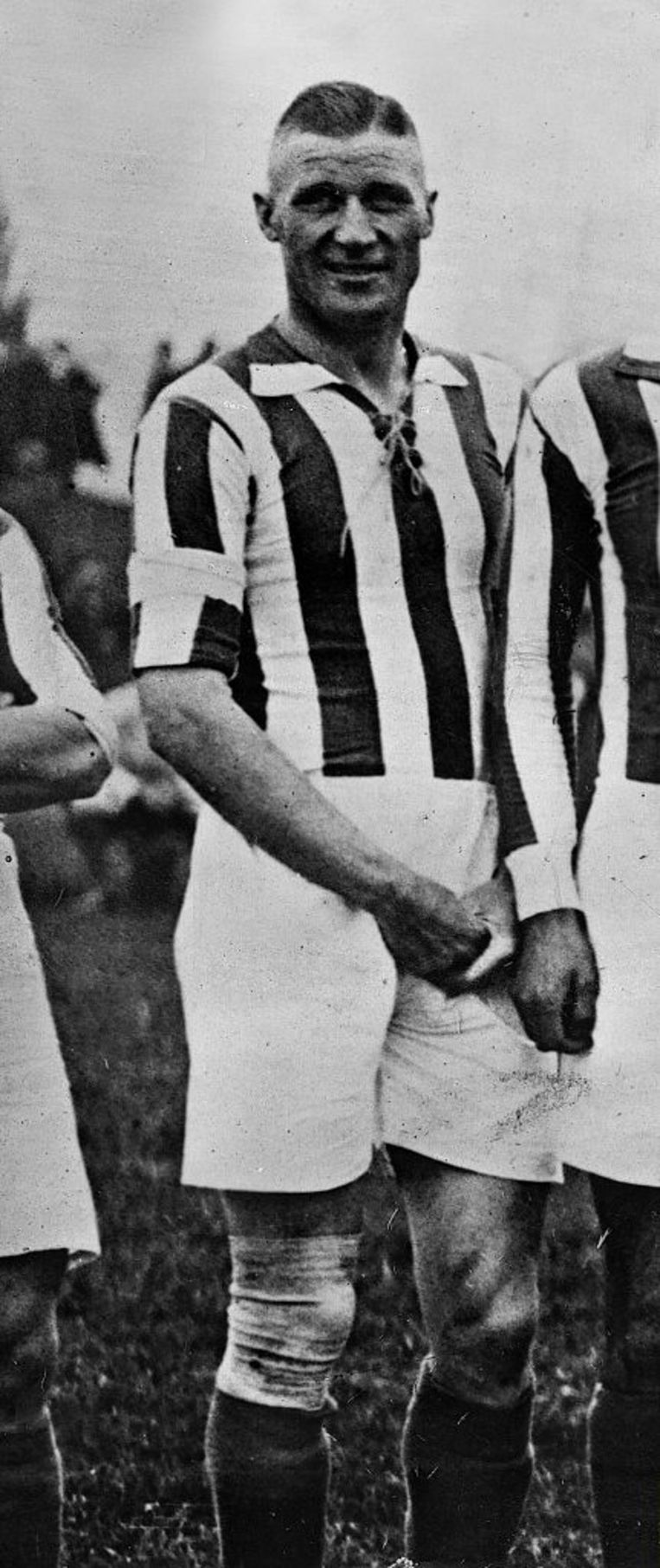 Otto (Tull) Harder, hier in 1928, de populaire voetballer die later SS’er werd in een concentratie-kamp. Beeld ullstein bild via Getty Images