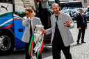 Roberto Mancini (l) en Giorgio Chiellini.