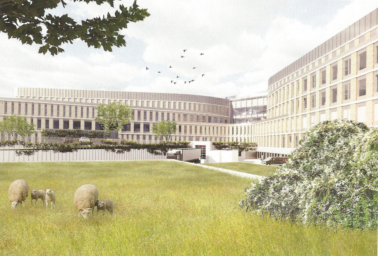 Tekening van de nieuwbouw van het Slingeland-ziekenhuis.