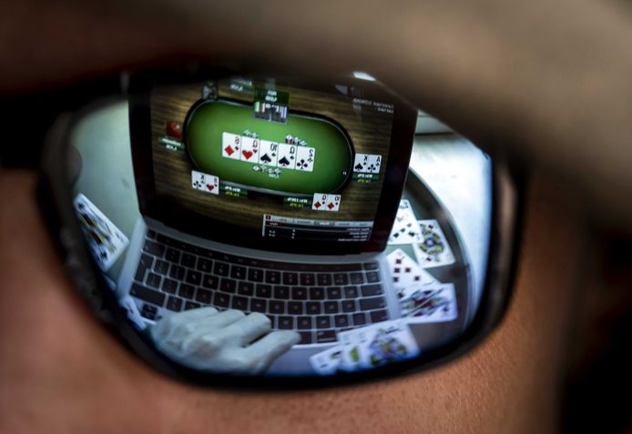 Foto ter illustratie. Een website voor online gokken.
