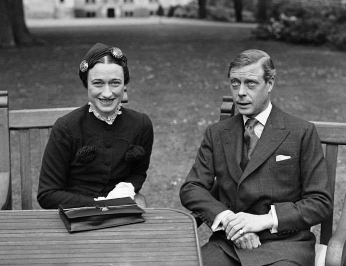 Een foto van Edward en de Amerikaanse Wallis Simpson, genomen op 7 mei 1937 nabij Touraine in Frankrijk.