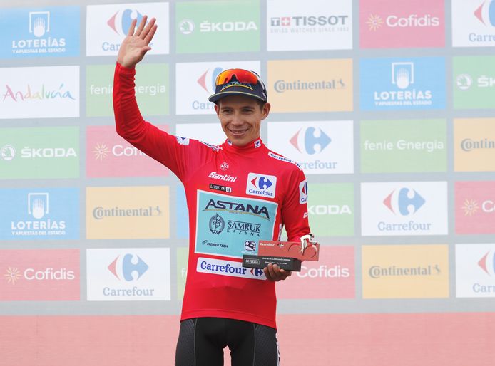 Miguel Angel López droeg tijdens de afgelopen Vuelta drie dagen lang de rode leiderstrui.