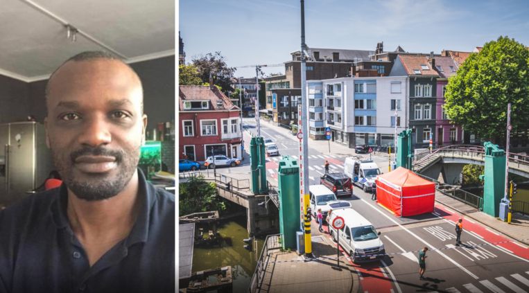 Politie-onderzoek na de dood van Hakim Mutyaba in Gent. Beeld Wannes Nimmegeers