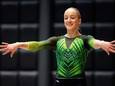 Sanne Wevers in actie tijdens de eerste EK-kwalificatiewedstrijd voor de Europese titelstrijd in Turkije. Het is de eerste keer sinds de Olympische Spelen in 2021 in Tokio dat Wevers weer in actie komt.