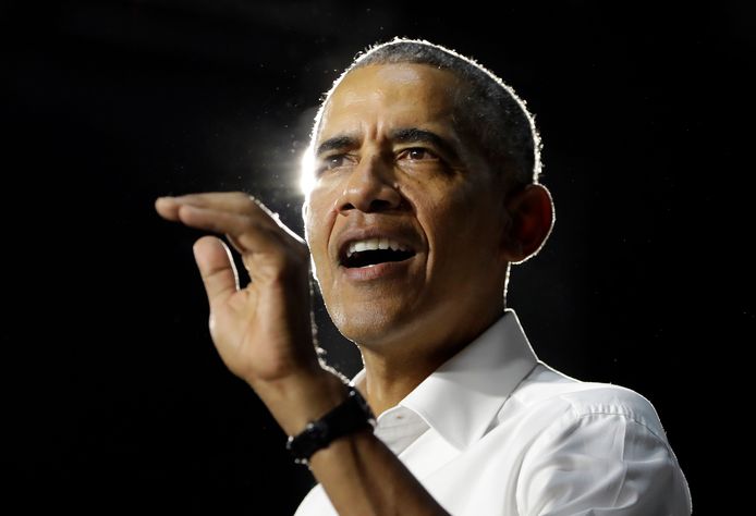 Barack Obama spreekt Democraten toe tijdens een bijeenkomst in Miami in 2018.