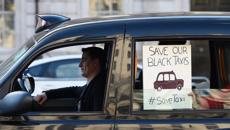 Protest tegen Uber in Londen Beeld epa