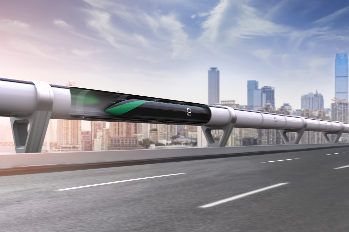 Hyperloop-ontwerp van de TU Delft.