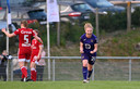 Anderlecht's Charlotte Tison celebrates after scoring during a soccer match between RSC Anderlecht and Standard Femina, Friday 22 April 2022, in Tubize, on day 7 of the play-offs of the Belgian 'Super League' women's first division. BELGA PHOTO DAVID CATRY