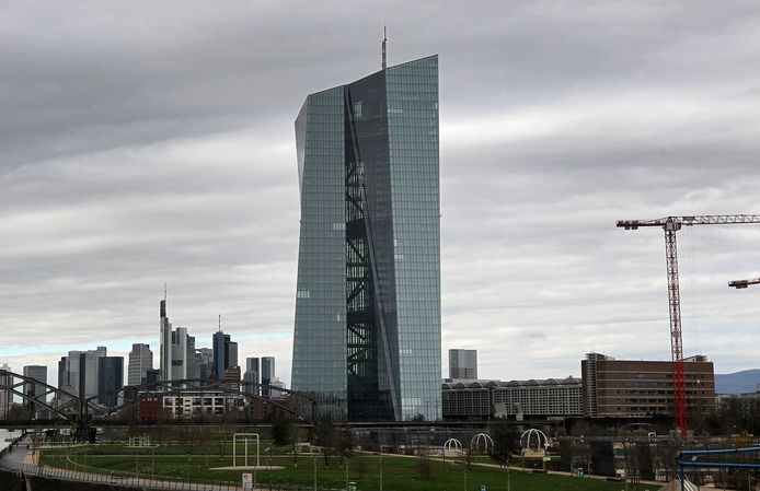 Het hoofdkwartier van de Europese Centrale Bank in Frankfurt.