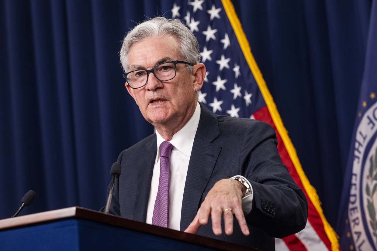 Jerome Powell, de voorzitter van de Federal Reserve. Beeld ANP / EPA