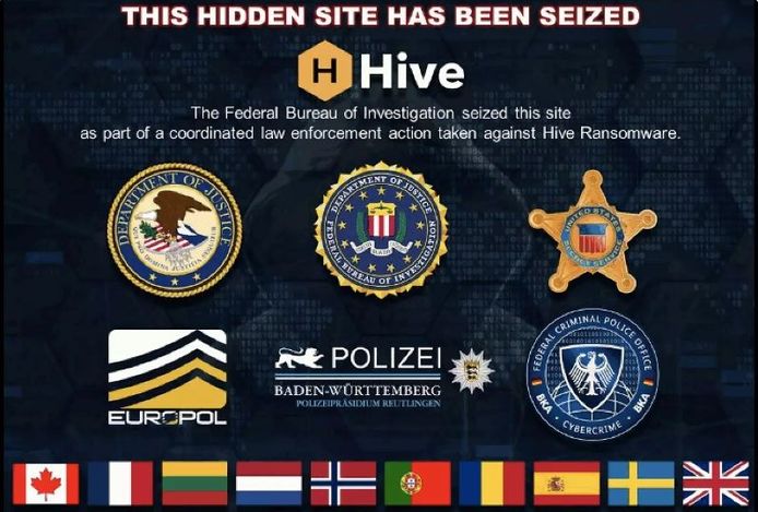 Het bericht dat nu te zien is op de Darknet-pagina van ransomware-netwerk Hive.