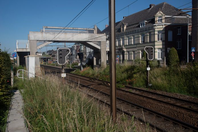 Het ongeval gebeurde ter hoogte van de voetgangersbrug vlakbij het station van Wetteren.