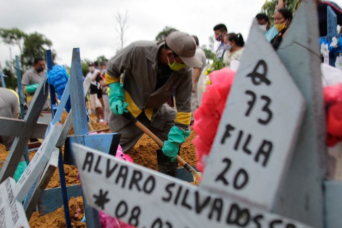 Een begraafplaats in Manaus (28/04/2020)