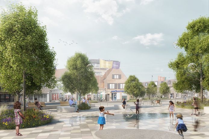 Heraanleg Lauweplaats met hier het waterplein