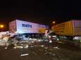 Enorme ravage: twee doden na ongeval met drie vrachtwagens op E17