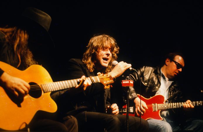 Arno Hintjens, Jean-Marie Aerts, Roland Van Campenhout tijdens Humo's PopPoll in 1992