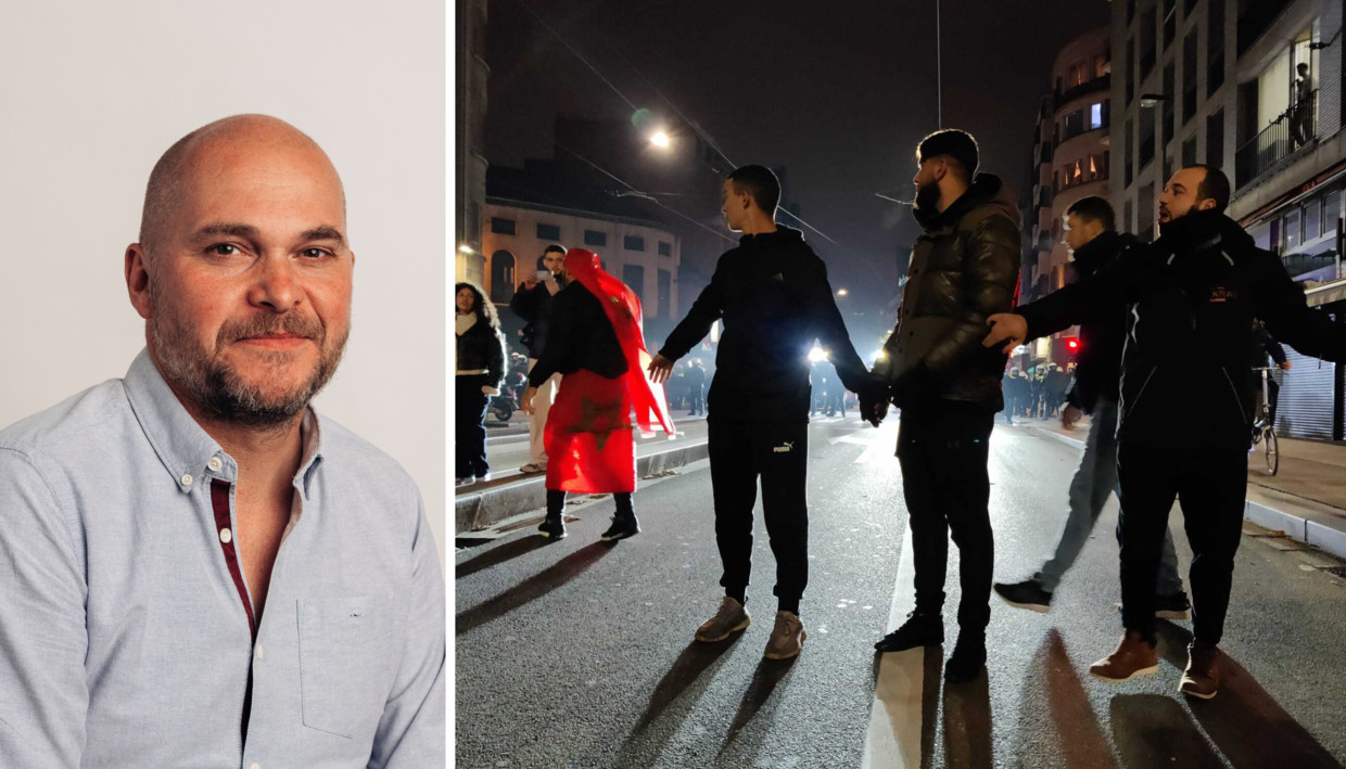 Bart Eeckhout over de rellen in Brussel. Beeld Eva Beeusaert/ Jasper Van der Schoot