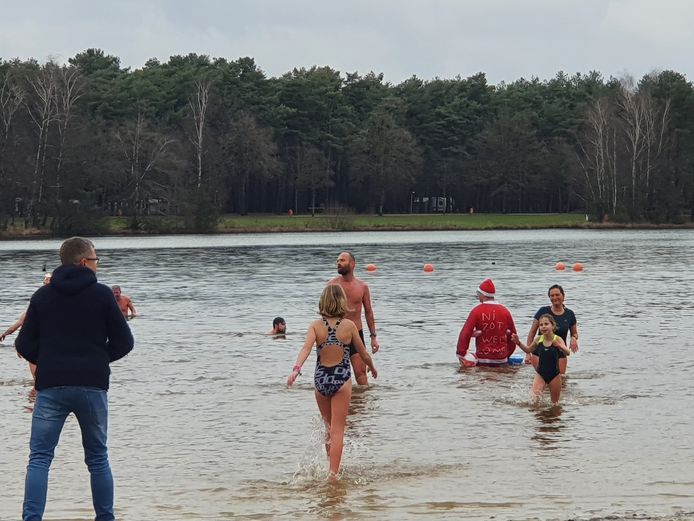 Ruim 150 ijsberen trotseren eerste editie van nieuwjaarsduik in De