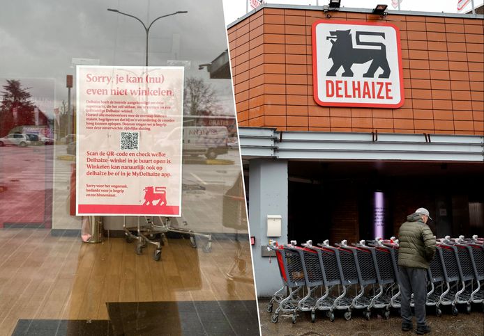 Ook de Delhaize in Eeklo staakt mee.
