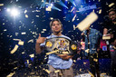 Sardjoe met de kampioensbelt
