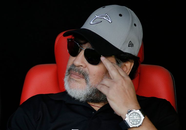 Maradona in 2019, als coach in de Mexicaanse competitie. Beeld AP