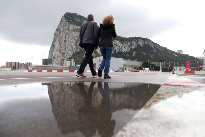 De kleine luchthaven van Gibraltar