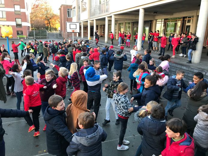 Ook op de lagere school van Don Bosco in Halle werd Rode Neuzendag gevierd.