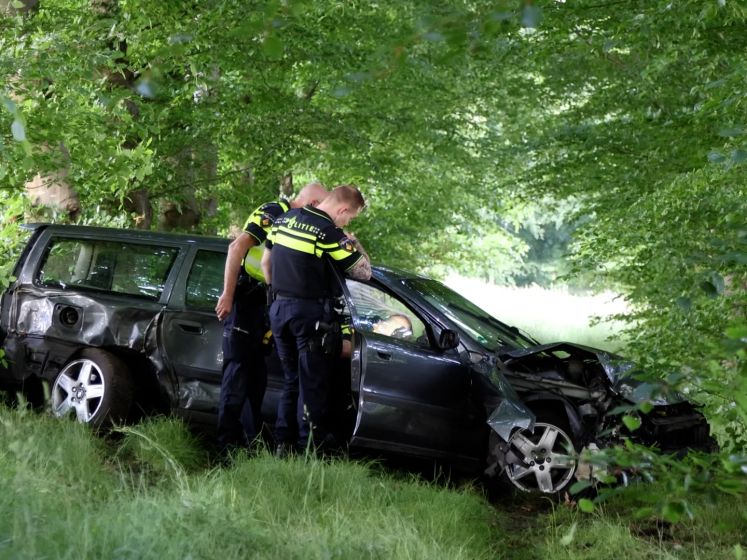 Automobilist verliest macht over stuur op rotonde in Zutphen en belandt in bosjes
