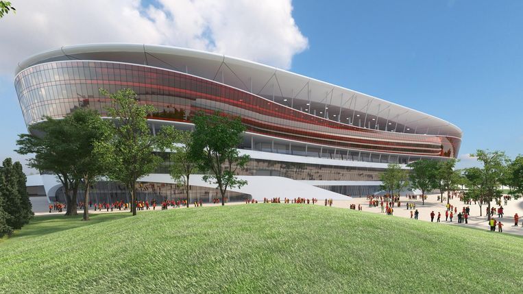 Een simulatiebeeld van het Eurostadion. Beeld rv