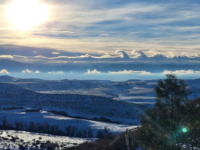 Foto van de Kelvin-Helmholtz wolken.