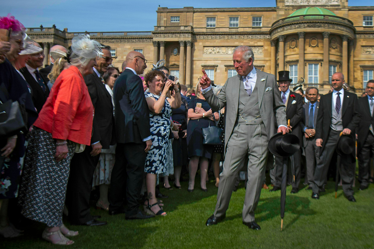 Op een tuinfeest in Buckingham Palace, 2019. Beeld AP