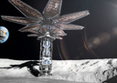 Une illustration publiée par Rolls-Royce Submarines Ltd le 17 mars 2023 montrant un microréacteur Rolls-Royce Space Flower destiné à fournir l'énergie nécessaire à une présence humaine continue sur la Lune.