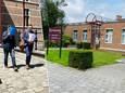 Peter T. (l) en zijn advocaat verlaten het gerechtsgebouw / Basisschool Sint-Franciscus in Turnhout